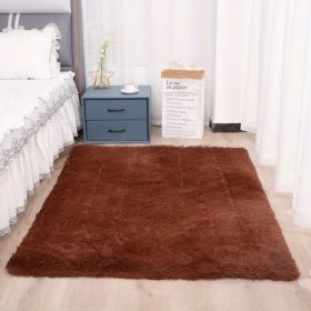 Soft Plush Area Rugs for Bedroom and Living Room, (Color: Coffee, size: 47.24*62.99inch)