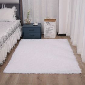 Soft Plush Area Rugs for Bedroom and Living Room, (Color: Pure White, size: 47.24*62.99inch)
