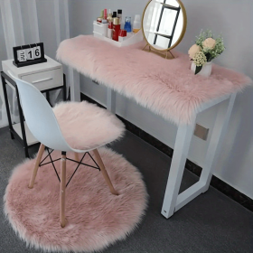 Soft Plush Fur Rugs, Soft Fluffy Area Rug, (Color: PINK, size: 15.75*47.24inch)