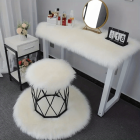 Soft Plush Fur Rugs, Soft Fluffy Area Rug, (Color: White, size: 23.62*23.62inch)