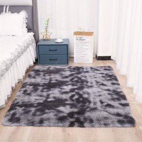 High Pile Tie-Dyed Shaggy Rug . (Color: Tie-dye Dark Gray, size: 47.24*78.74inch)