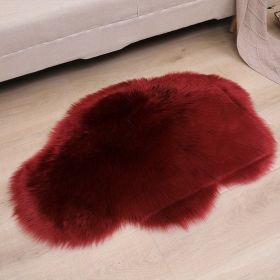 Fluffy Cloud Plush Rug - Soft Faux Fur (Color: Burgundy, size: 23.62*35.43inch)