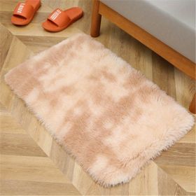 High Pile Tie-Dyed Shaggy Rug . (Color: Tie-dye Beige, size: 15.75*23.62inch)