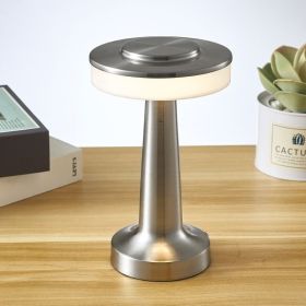 Dumbbell rechargeable table lamp (Color: Silver)