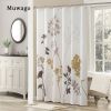 Muwago Silhouette Flower Shower Curtains
