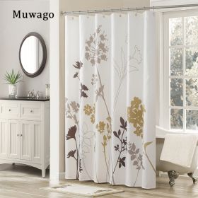 Muwago Silhouette Flower Shower Curtains (size: W78"*H72")