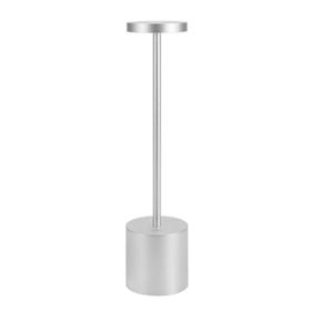 LED Waterproof Rechargeable Desk Lamp (Color: Silver)