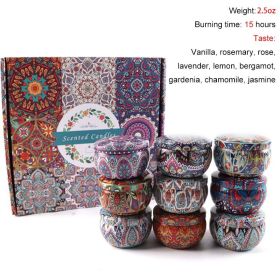 Scented Candles Set Flower Jar Candle Fragrance (Color: Set G-9PCS, Ships From: CN)