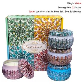 Scented Candles Set Flower Jar Candle Fragrance (Color: Set B-4PCS, Ships From: CN)