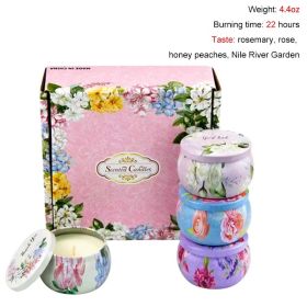 Scented Candles Set Flower Jar Candle Fragrance (Color: Set D-4PCS, Ships From: CN)
