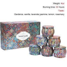 Scented Candles Set Flower Jar Candle Fragrance (Color: Set F-6PCS, Ships From: CN)