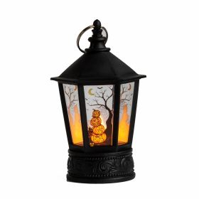 Vintage Decorative Lanterns Led Pumpkin (Color: Black)
