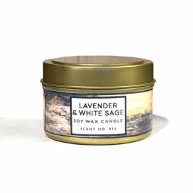 Lavender + White Sage Aromatherapy Scented Candle (size: 4oz)