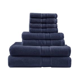 Ultra-Soft 100% Cotton Absorbent Towel Set 8-Piece (Color: as Pic)
