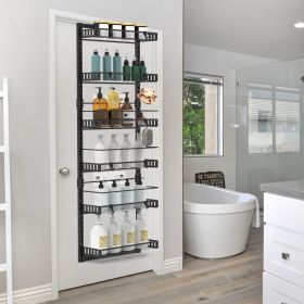 Large Metal Door Spice Rack (Color: Black)