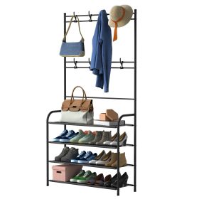 Entryway Coat Hat Rack Shoe Storage Shelf Shoe Rack Freestanding (Type: 4 Tier)