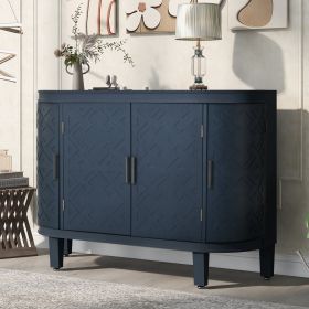 Accent Storage  Sideboard Wooden Cabinet (Color: Navy Blue)