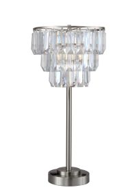 CRYSTAL SHADE TABLE LAMP (Color: as Pic)