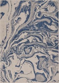 Home Decor Accent Rug Natural Stylish Classic Pattern Design (Color: White|Navy, size: 1'10" X 3'0")