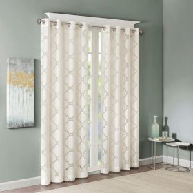 Fretwork Burnout Sheer Curtain Panel, (Color: as Pic)