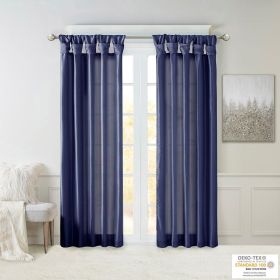 Twist Tab Lined Window Curtain Panel (Color: as Pic)