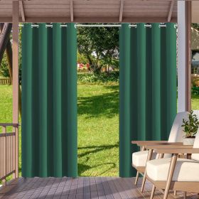 2pack Indoor Outdoor Curtains Waterproof Thermal Insulated (Color: Green, size: W52xH94in-132x238cm)