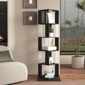 5 tier Rotating Bookshelf (Color: as Pic)