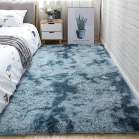 Soft Fluffy Area Rug (Color: Tie-dye Dark Blue, size: 31.5*78.74inch)