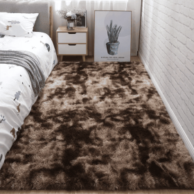Soft Fluffy Area Rug (Color: Tie Dye Coffee, size: 31.5*62.99inch)