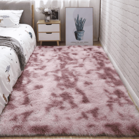 Soft Fluffy Area Rug (Color: Tie Dye Pink, size: 31.5*62.99inch)