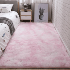 Soft Fluffy Area Rug (Color: Tie Dye Light Pink, size: 31.5*62.99inch)