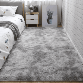 Soft Fluffy Area Rug (Color: Tie-dye Gray, size: 31.5*62.99inch)