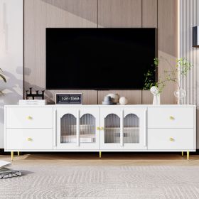Modern TV Stand ,Entertainment Center (Color: White, Material: MDF)