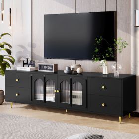 Modern TV Stand ,Entertainment Center (Color: Black, Material: MDF)