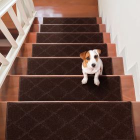 Stairs Carpet Non Slip 9" x 28", Indoor Stair Runner for Wooden Steps (Color: Brown)