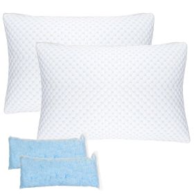 2 Pack Shredded Memory Foam Pillows (Quantity: 2Pcs, size: QUEEN)