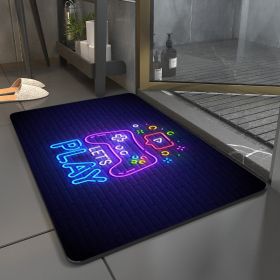 Game Printed Living & Bedroom Floor Mat (Color: Neon Video Game Floor Mat, size: 15.7"x23.6")