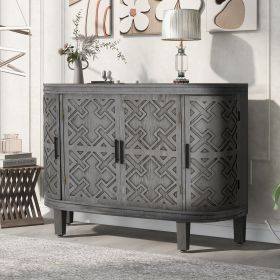 Accent Storage  Sideboard Wooden Cabinet (Color: Antique Gray)