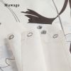 Muwago Silhouette Flower Shower Curtains