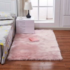 Fluffy Imitation Wool Area Rug. (Color: PINK, size: 35.43*59.06inch)