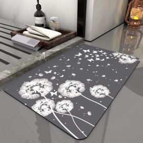 Super Absorbent Bath Rug Quick Drying Non-slip Bathroom Mat (Color: Dandelion, Specification: 500MMx700MM)