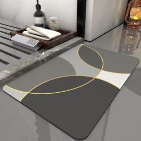 Super Absorbent Bath Rug Quick Drying Non-slip Bathroom Mat (Color: Circle, Specification: 400MMx600MM)