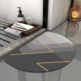 Super Absorbent Bath Rug Quick Drying Non-slip Bathroom Mat (Color: Semicircle Gradient, Specification: 400MMx600MM)